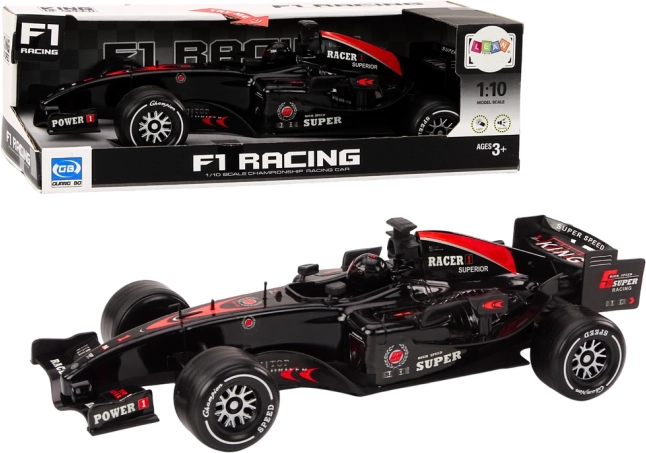 Trkaći automobil F1 s navijačim pogonom 1:10, crni sa zvukovima