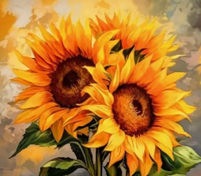 Dijamantno slikanje Suncokreti 30x40 cm