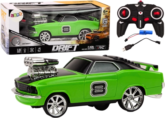 RC driftajući auto 1:18 sa svjetlima i zvukovima – zelena