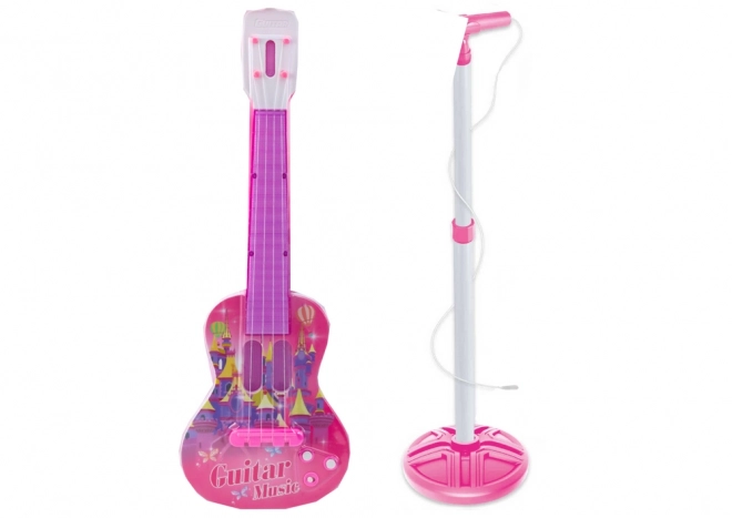 Dječja električna gitara s mikrofonom i postoljem