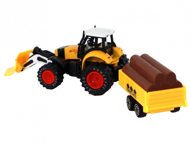 Traktor s prikolicom žuti crveni