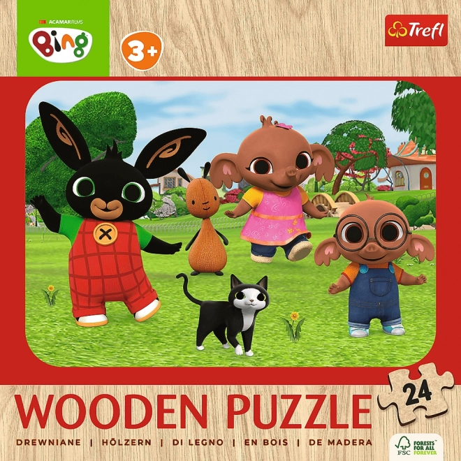 TREFL Drvene puzzle Bing: Upoznajte Binga 24 dijela