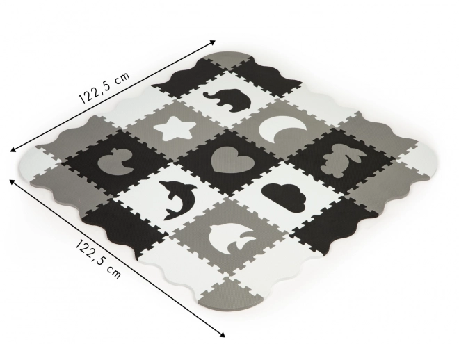 ECOTOYS Pjenaste puzzle Životinje i oblici crno-bijela SX s rubovima