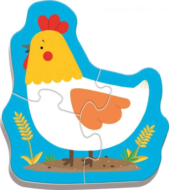 TREFL baby puzzle Životinje na farmi 4u1 (3,4,5,6 dijelova)