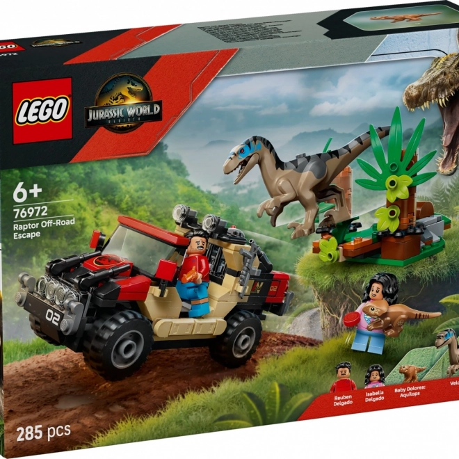 Konstrukcijski set LEGO Jurassic World: Bijeg terencem od velociraptora