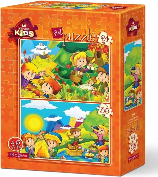 Puzzle Jesen i proljeće 24+35 dijelova
