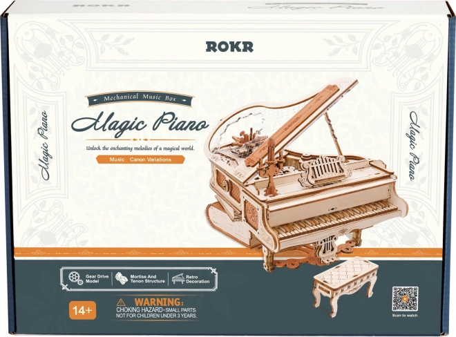 RoboTime 3D Drvene mehaničke puzzle Čarobni klavir (električni pogon)