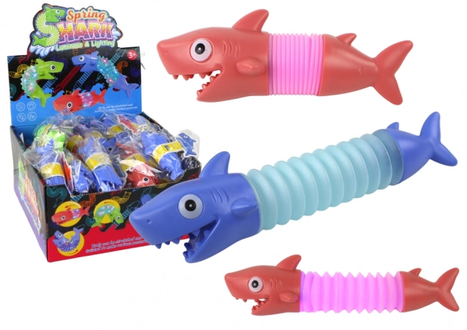 Svjetleća Antistres Igračka - Stretch Shark PoP Cijev s LED-om