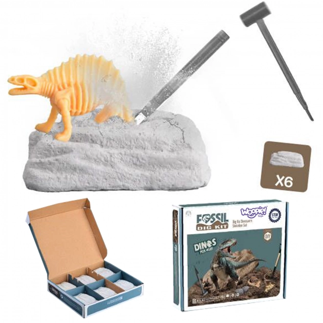 WOOPIE set iskopavanja 6v1 kosturi dinosaura za malog arheologa