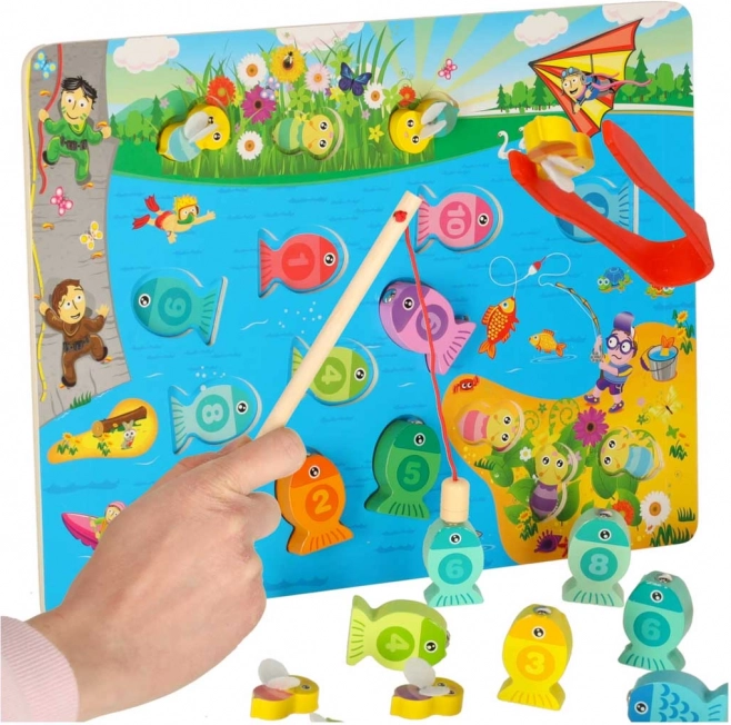 Drvena magnetska igra ribice i pčelice montessori 3u1
