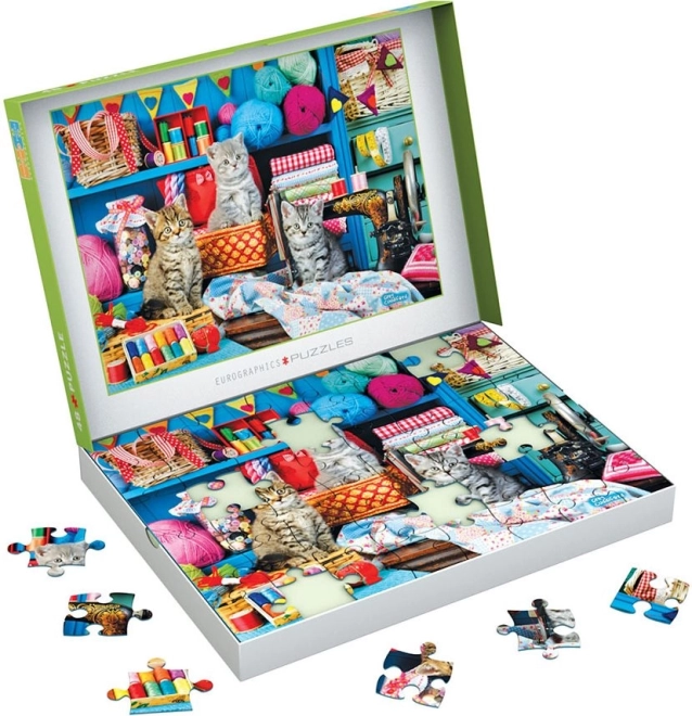 Puzzle EUROGRAPHICS Connecting Pieces Mačje pletenje 48 dijelova