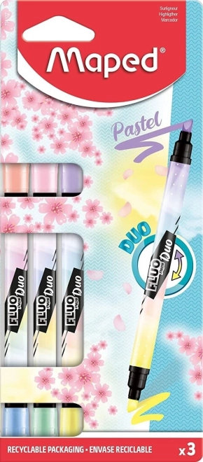 MAPED Fluo Peps Duo Pastel markeri za isticanje, set 3 kom