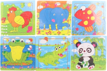 Drvene puzzle krokodil 9 dijelova