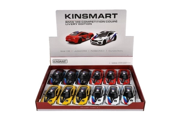 Auto Kinsmart BMW M8 Competition Coupé 1:38 metal/plastika 12,5cm 4 boje na povlačenje unatrag 12 kom u kutiji