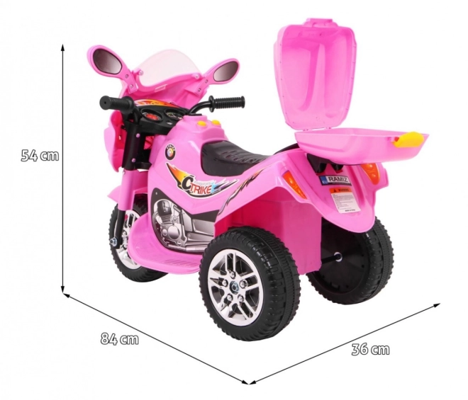 Električni motocikl BJX-088 tricikl + zvukovi + svjetla – Ružičasta