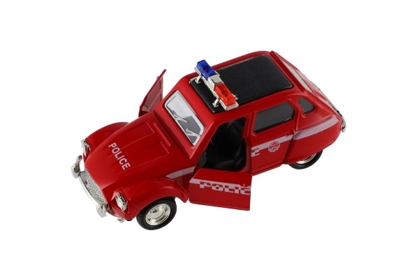 Auto policija retro 11cm metal / plast na povratni pogon na baterije sa svjetlom 4 vrste