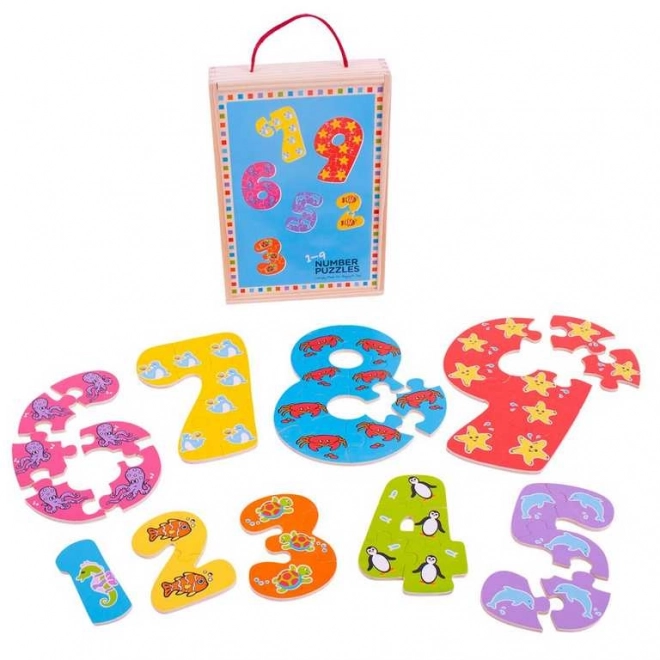 Bigjigs Toys Drvena puzzle brojevi 1-9