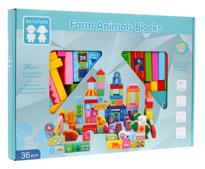 Set drvenih koča - Farma - 100 dijelova