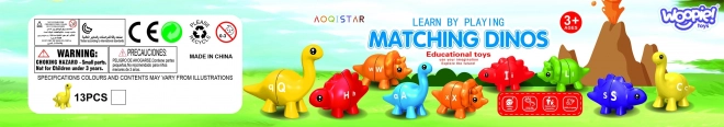 WOOPIE set Montessori figurice dinosaur s učenjem boja i slova Poveži Slovkice 13 kom