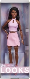Barbie Looks Lutka u ružičastoj odjeći s pletenicama