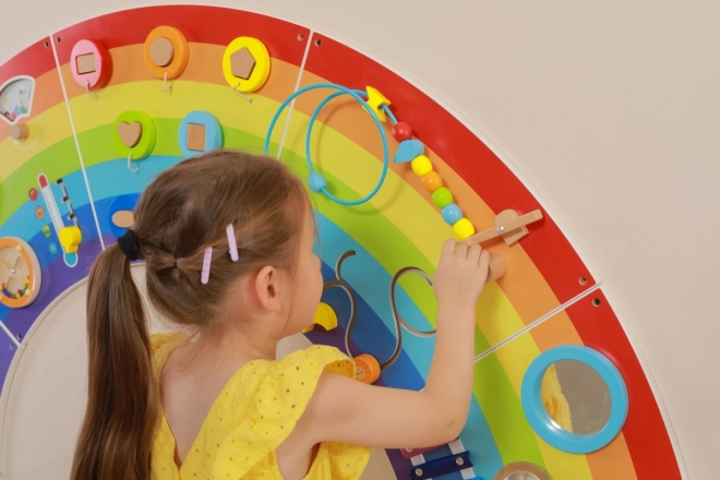 Drveni zidni Montessori panel - duga