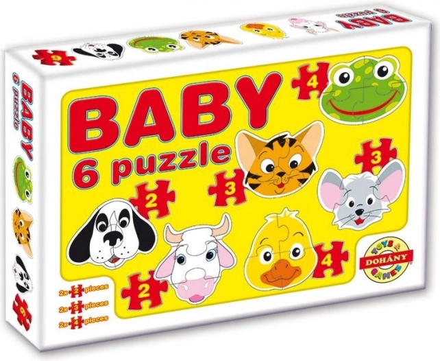 Dohány dječje puzzle Glavice životinja safari 6u1