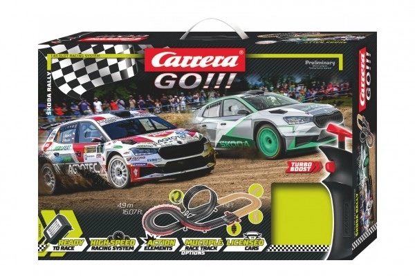 Autodrom Carrera GO!!! 62584 Škoda Rally 4,9m + 2 automobila u kutiji 58x40x10cm