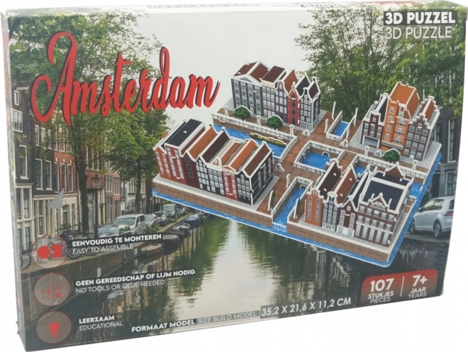 3D puzzle Amsterdamska kanalna četvrt 107 dijelova