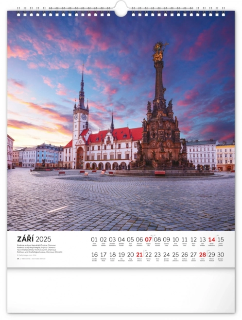 NOTIQUE Zidni kalendar Češka republika 2025, 30 x 34 cm