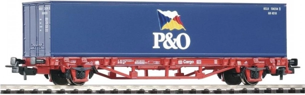 Ravni vagon PIKO Lgs579 s 40-ft kontejnerom P&O, DB AG, H0 (era V)