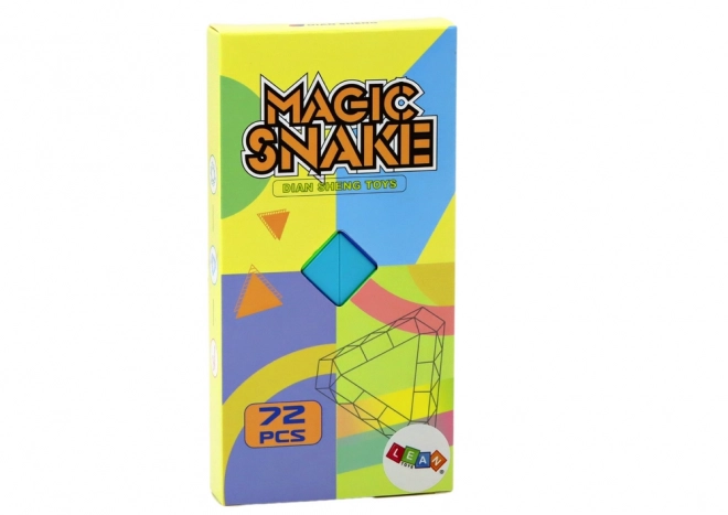Blokovi Puzzle igra Edukativna zmija Šarena 72 dijela.