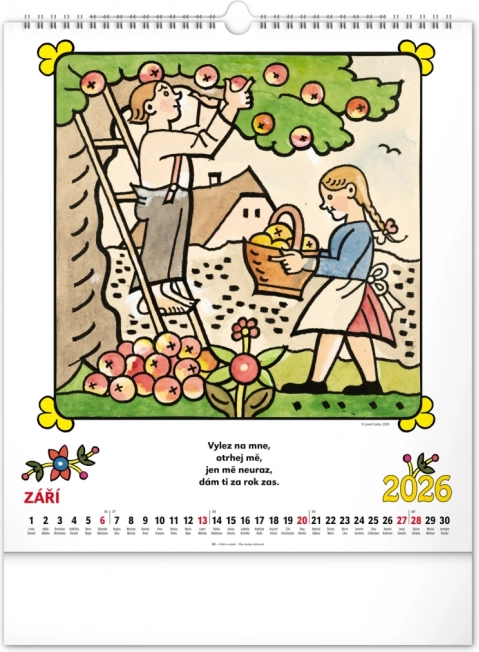 Zidni kalendar Josef Lada - Izreke 2026