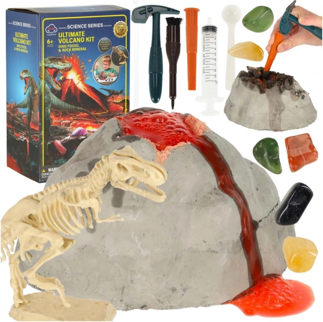 edukativni set – vulkan s dinosaurom i pokus s lavom