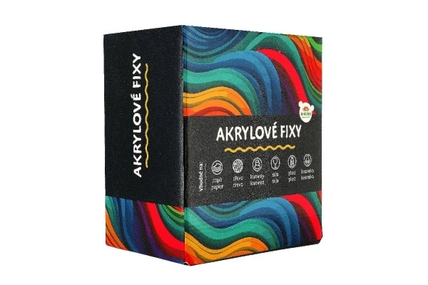Fixi akrilni metalik 12 komada za keramiku, staklo, kamenje, šiljak 4mm u blisteru 18,5x12cm