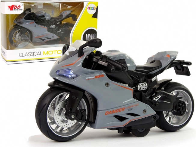 Sportski motocikl Model 1:12 s pull-back pogonom, zvukom i svjetlima