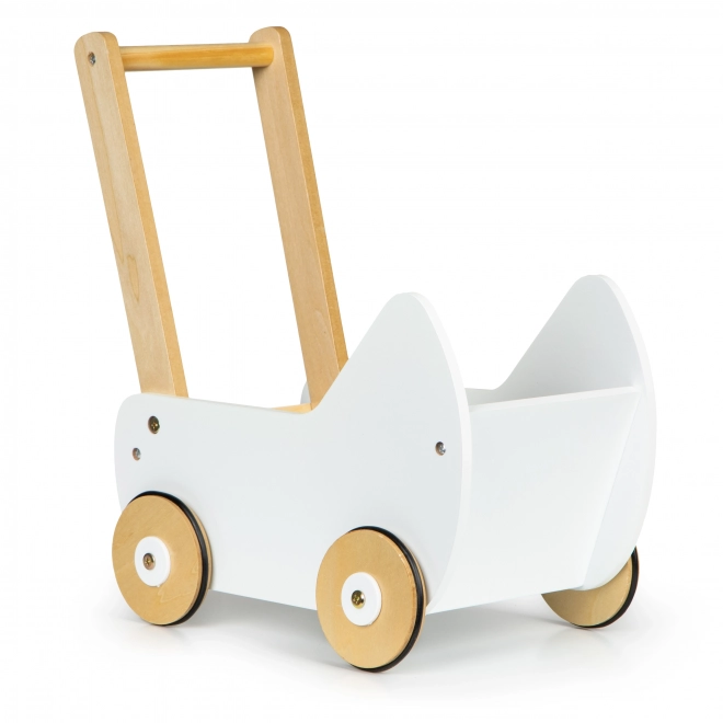 ECOTOYS Drveni kolica za lutke bijela