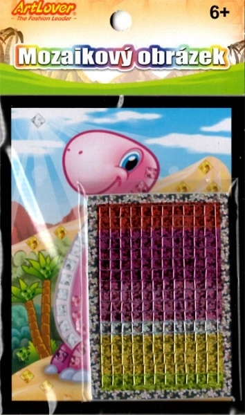 Mini mozaik slika sjajni dinosauri 10x12cm mješavina vrsta