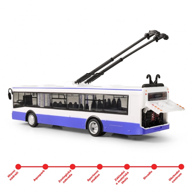 Trolejbus koji najavljuje stanice na češkom 28 cm plavi