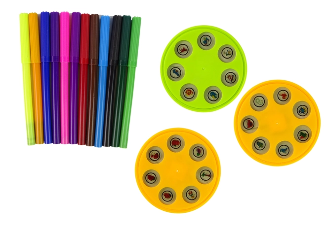 Raznolik set flomastera i slajdova