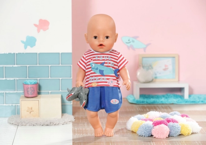 BABY born Pidžamica i papučice, plave, 43 cm