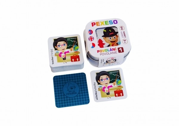 Pexeso Zanimanja vodootporno 64 kartica u limenoj kutiji 6x6x4cm