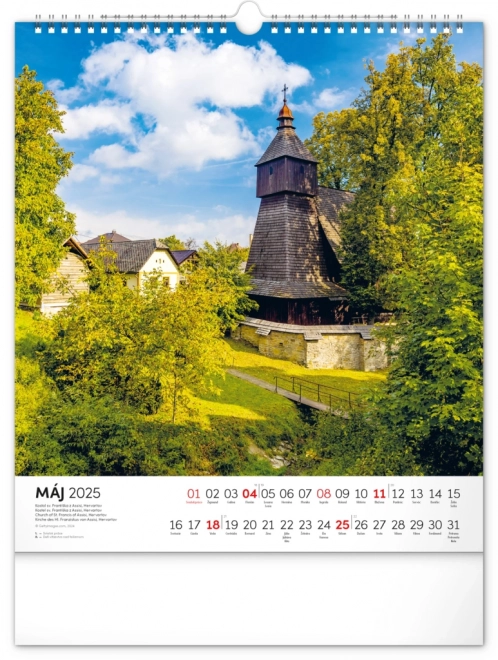 NOTIQUE Zidni kalendar Čarobna Slovačka 2025, 30 x 34 cm