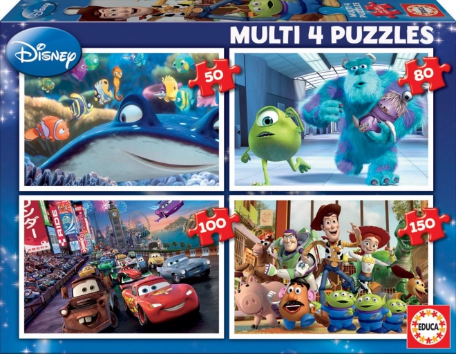 EDUCA Puzzle Disney Pixar Mix 4u1 (50,80,100,150 dijelova)