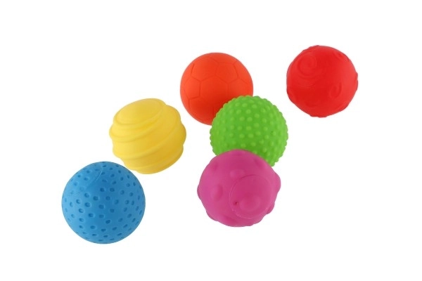 Set loptica 6 kom s teksturom gumene 6cm u kutiji 6m+