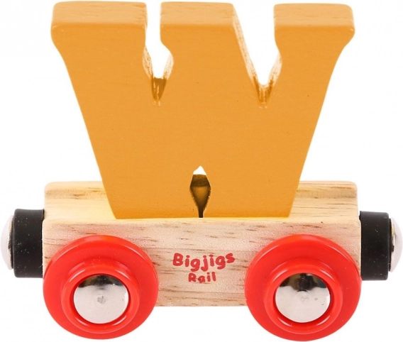 Drveni vagončić za vlakić slovo 'W' od Bigjigs Rail