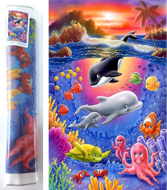 Dijamantno slikanje Podvodni svijet 80 × 40 cm