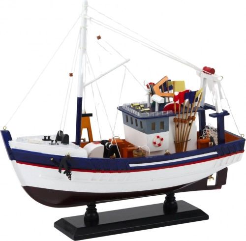Dekorativni model ribarskog broda s opremom 37x34 cm
