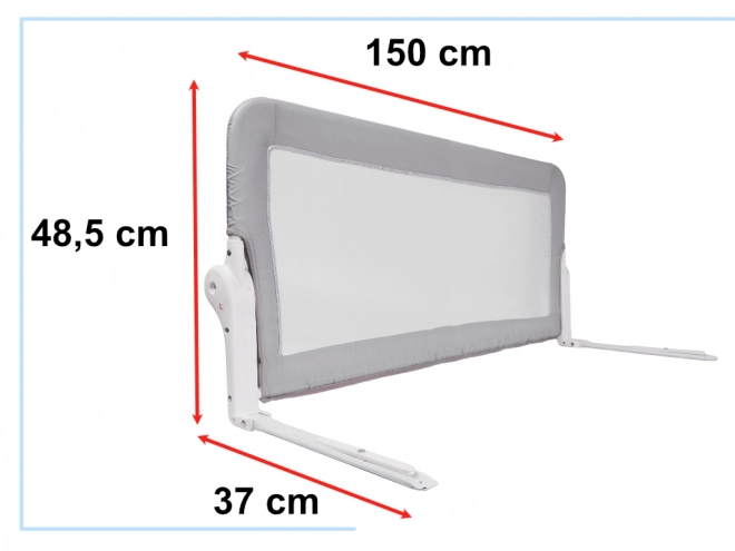 Sigurnosna barijera za krevet 150 cm siva