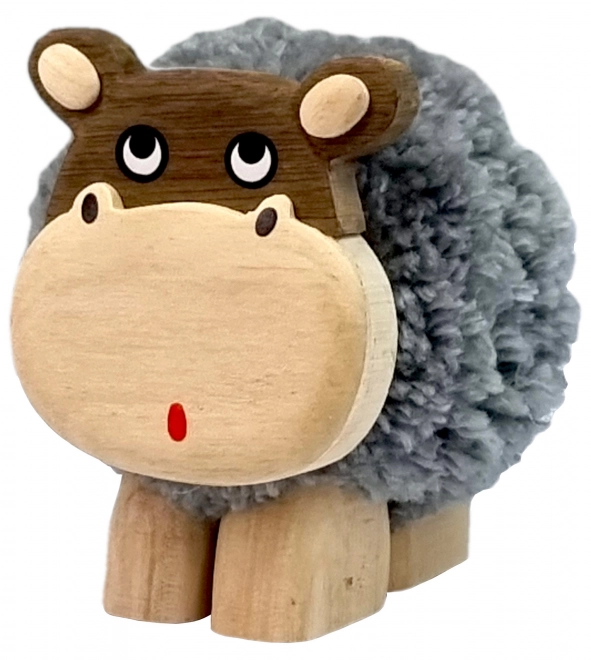Drvena figura XL Nilskog konja s Pompom