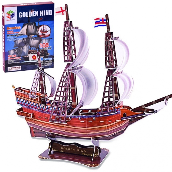 3D Puzzle brod Golden Hind